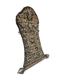 Manjushri Metal Wall Hanging, Silver Plated, High Quality, With Gaurdha On Top