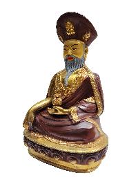 The 4th Zhabdrung Rinpoche Statue, Buddhist Handmade Statue, [partly Gold Plated], [face Painted]
