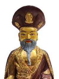 The 4th Zhabdrung Rinpoche Statue, Buddhist Handmade Statue, [partly Gold Plated], [face Painted]