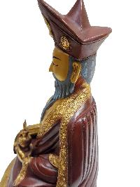 The 4th Zhabdrung Rinpoche Statue, Buddhist Handmade Statue, [partly Gold Plated], [face Painted]