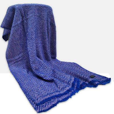 Pashmina Shawl, Thick Nepali Pashmina Shawl, Eight-ply Wool, Color [blue]