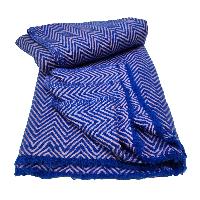Pashmina Shawl, Thick Nepali Pashmina Shawl, Eight-ply Wool, Color [blue]