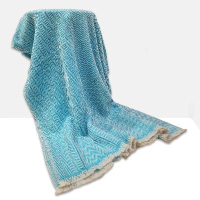 Pashmina Shawl, Thick Nepali Pashmina Shawl, Eight-ply Wool, Color [blue]