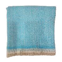 Pashmina Shawl, Thick Nepali Pashmina Shawl, Eight-ply Wool, Color [blue]