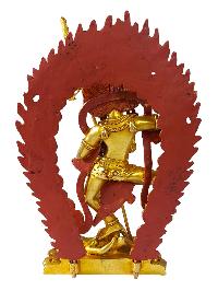 Vajravarahi - Dorje Phagmo, Buddhist Full Gold Plated Statue, With Painted Face