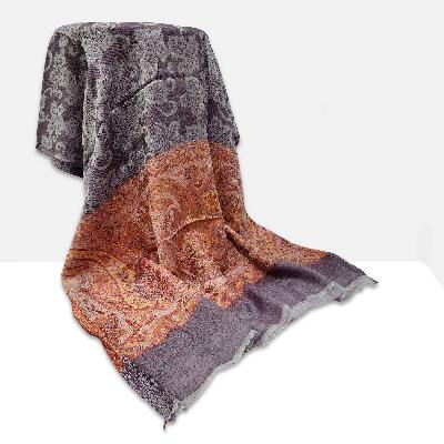 Ring Shawl, A Thin, Soft, And Light Shawl For All-weather Use, Two-ply Wool, With Jakarta Pattern