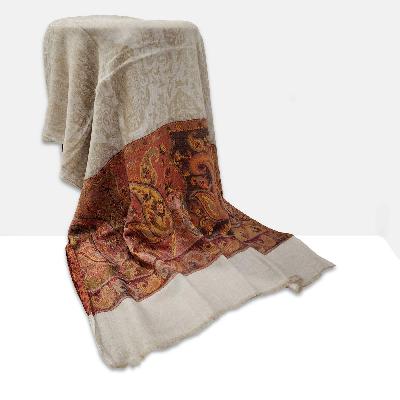 Ring Shawl, A Thin, Soft, And Light Shawl For All-weather Use, Two-ply Wool, With Jakarta Pattern