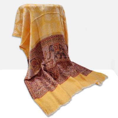 Ring Shawl, A Thin, Soft, And Light Shawl For All-weather Use, Two-ply Wool, With Jakarta Pattern