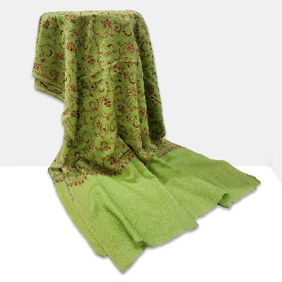 Ring Shawl, A Thin, Soft, And Light Shawl For All-weather Use, Two-ply Wool, With Detailed Embroidery