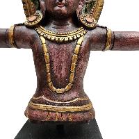 Indra - God Of Rain, Wooden Handmade Statue Of Indra, With Detachable Hand, And Painted, [rare Find] Form Of Indra Jatra In Kathmandu, Plus Two Temple Lions