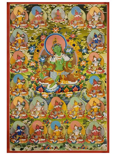 21 Tara Thangka, Buddhist Traditional Painting, [real Gold]