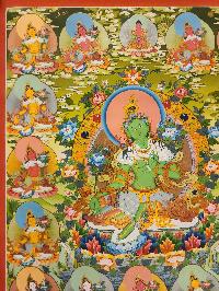 21 Tara Thangka, Buddhist Traditional Painting, [real Gold]