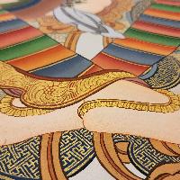 Saraswati Thangka, Buddhist Traditional Painting, With Sitatapatra And Green Tara