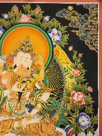 Vajrasattva [shakti] Thangka, Buddhist Traditional Painting, With Nagarjuna And Unknown Protector