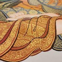 Vajrasattva [shakti] Thangka, Buddhist Traditional Painting, With Nagarjuna And Unknown Protector