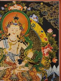 Vajrasattva Thangka, A Buddhist Traditional Painting, With Manjushri And Vajrapani