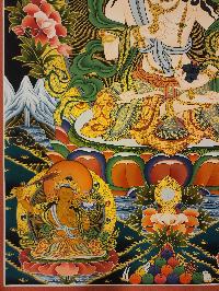 Vajrasattva Thangka, A Buddhist Traditional Painting, With Manjushri And Vajrapani