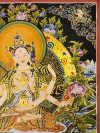 Namgyalma Thangka, A Buddhist Traditional Painting, With White Tara And Aparimita