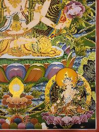 Namgyalma Thangka, A Buddhist Traditional Painting, With White Tara And Aparimita