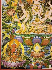 Namgyalma Thangka, A Buddhist Traditional Painting, With White Tara And Aparimita