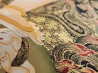 White Mahakala Thangka, Buddhist Traditional Painting, With Various Supporting Deities, Tibetan Style