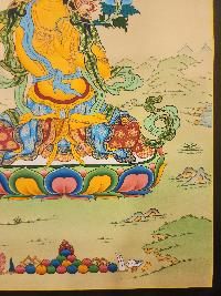Manjushri Thangka, Buddhist Traditional Painting, [real Gold] Karma Gadri Art