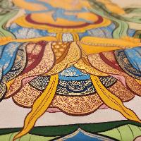 Manjushri Thangka, Buddhist Traditional Painting, [real Gold] Karma Gadri Art