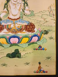 White Tara Thangka, Buddhist Traditional Painting, [real Gold] Karma Gadri Art