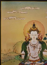 Bodhisattva Thangka, Buddhist Traditional Painting, [real Gold] Karma Gadri Art