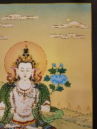 Bodhisattva Thangka, Buddhist Traditional Painting, [real Gold] Karma Gadri Art