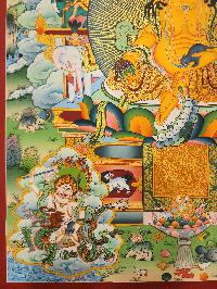 Pancha Kuber Jambhala Thangka, Buddhist Traditional Painting, [real Gold], Tibetan Style
