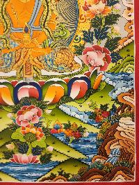 Ratnasambhava Buddha Thangka, Buddhist Traditional Painting, In Tibetan And Newari Mix Style, Tibetan Style