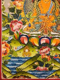 Ratnasambhava Buddha Thangka, Buddhist Traditional Painting, In Tibetan And Newari Mix Style, Tibetan Style