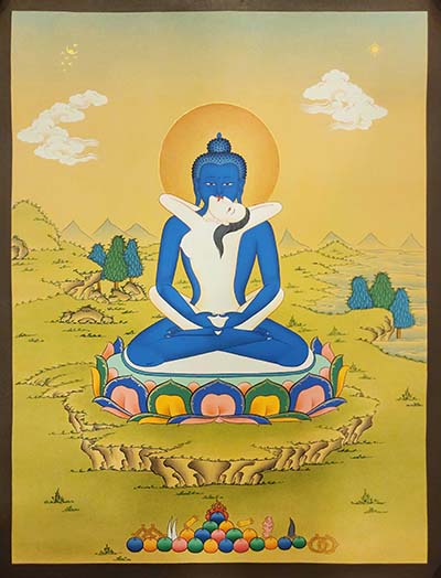 Samantabhadra Thangka, Buddhist Traditional Painting, Tibetan Style Karma Gadri Art
