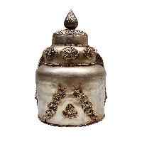 Buddhist Ritual Crown, Lama Crown With Pancha Buddha. Silver Plated And Dragon Carving
