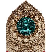 Buddhist Ritual Crown, Lama Crown With Pancha Buddha. Silver Plated And Dragon Carving