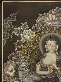 Vairochana Buddha Thangka, [master Quality], Buddhist Traditional Painting, Newari Style