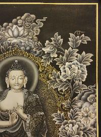 Vairochana Buddha Thangka, [master Quality], Buddhist Traditional Painting, Newari Style