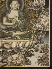 Vairochana Buddha Thangka, [master Quality], Buddhist Traditional Painting, Newari Style