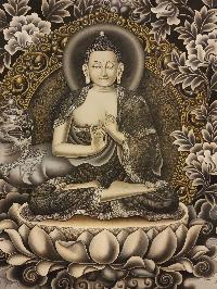 Vairochana Buddha Thangka, [master Quality], Buddhist Traditional Painting, Newari Style