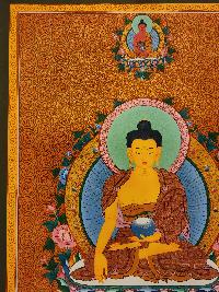 Shakyamuni Buddha Thangka, Buddhist Traditional Painting, Tibetan Style, [real Gold], [hand Painted]