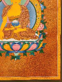 Shakyamuni Buddha Thangka, Buddhist Traditional Painting, Tibetan Style, [real Gold], [hand Painted]