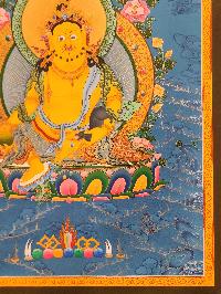 Yellow Jambhala Thangka, Buddhist Traditional Painting, Tibetan Style, [real Gold], [hand Painted]