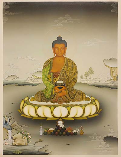 Amitabha Buddha Thangka, Buddhist Traditional Painting, Karma Gadri Art, [real Gold], [hand Painted]