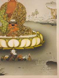 Amitabha Buddha Thangka, Buddhist Traditional Painting, Karma Gadri Art, [real Gold], [hand Painted]