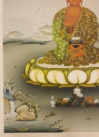 Amitabha Buddha Thangka, Buddhist Traditional Painting, Karma Gadri Art, [real Gold], [hand Painted]