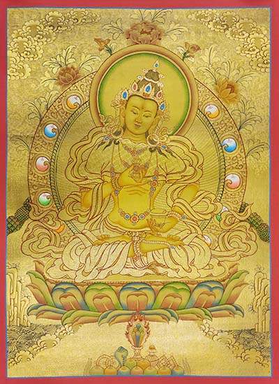 Vajrasattva Thangka, [high Quality], Buddhist Traditional Painting, Lhyape Style, [real Gold]