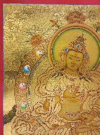Vajrasattva Thangka, [high Quality], Buddhist Traditional Painting, Lhyape Style, [real Gold]