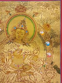 Vajrasattva Thangka, [high Quality], Buddhist Traditional Painting, Lhyape Style, [real Gold]