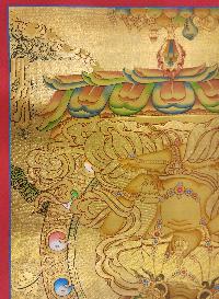 Vajrasattva Thangka, [high Quality], Buddhist Traditional Painting, Lhyape Style, [real Gold]